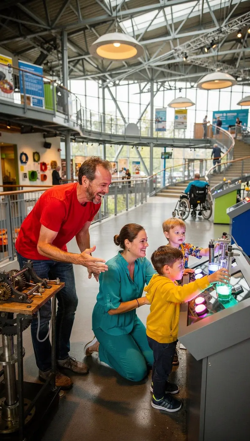 Een gezinsvriendelijke stadstour met een rolstoeltoegankelijke bus die langs historische bezienswaardigheden rijdt.